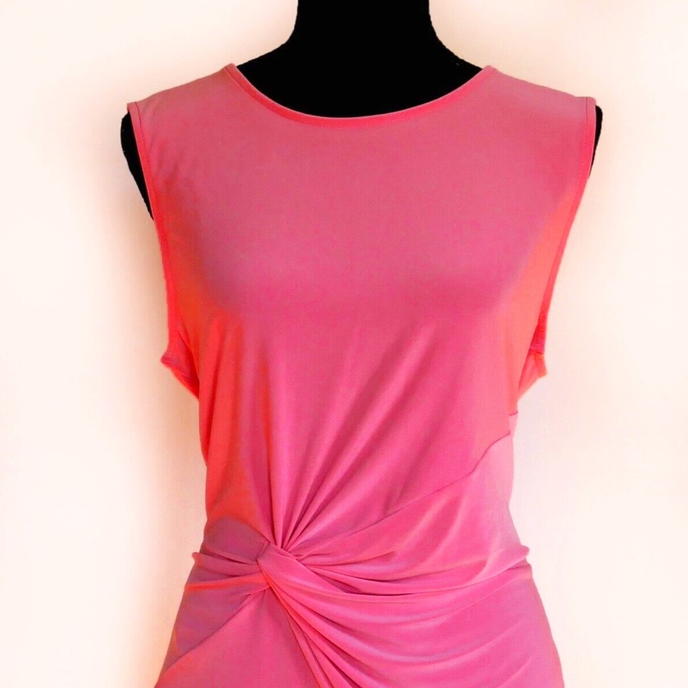 DKNY Laid Bare Twisted Stretch-Jersey Top size L